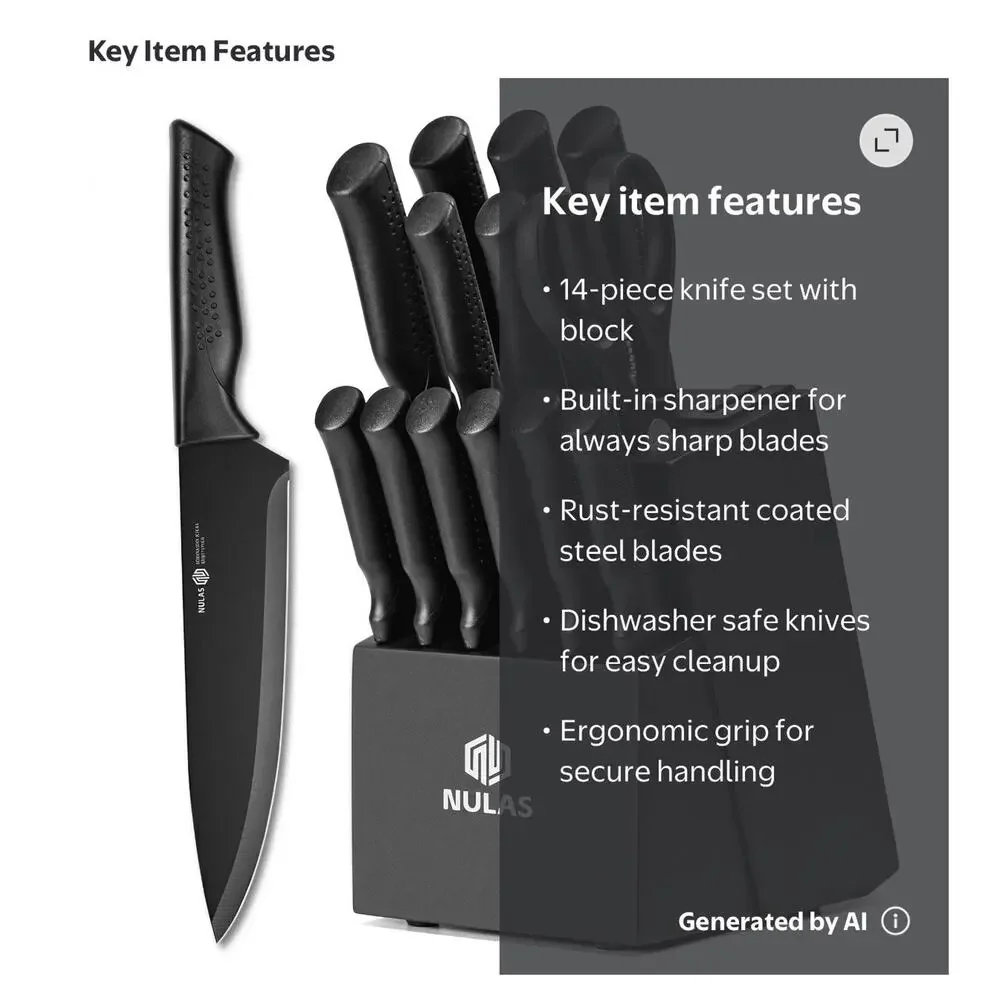 Nulas Knife Set 14 Piece With Block